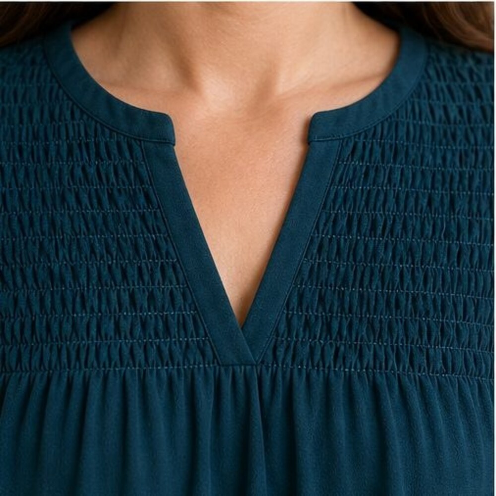 Teal Ruffle Blouse - Picture 4 of 6
